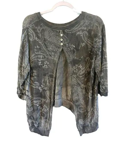 SCANDAL ITALY top tunic grey/ white open back flowy sexy size s made in Italy Gray