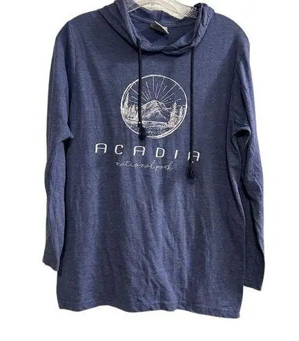 Prairie Mountain Acadia National Park Blue Hoodie M Unisex Pullover Size M