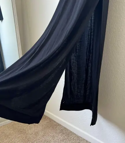 L'Agence L’agence Black Lace Up Long Sleeve Maxi Dress