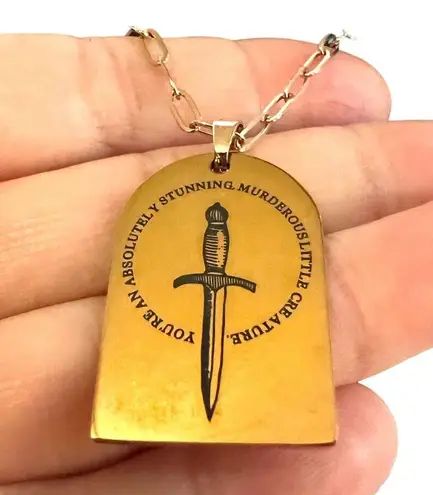 Bookish Box Blood and Ashes Quote Dagger Necklace