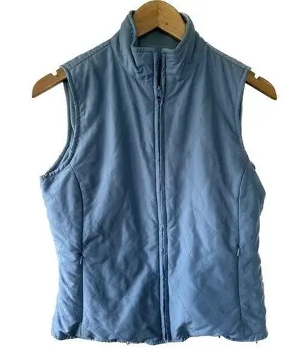 Aureus Reversible Blue Lightweight Fleece Quilted Golf Vest Athleisure S