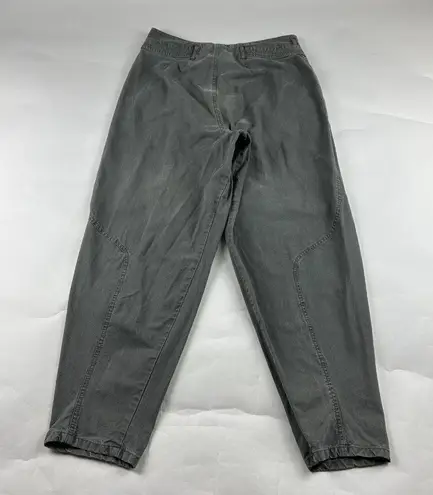 Vintage Essentials Sport Washed Green Canvas Ultra High Rise Pleated Chino 14 Gray