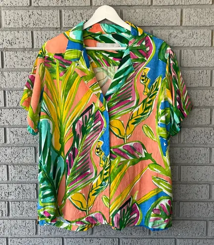 Jams World Jam’s World Women’s Tropical Hawaiian Print Shirt in Fern Ridge Size XL