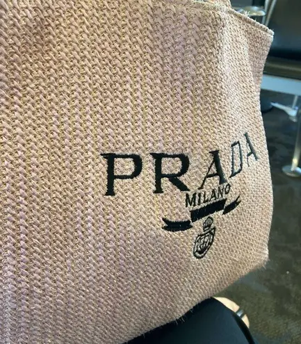 Prada Authentic  Milano Small woven tote with dust bag.