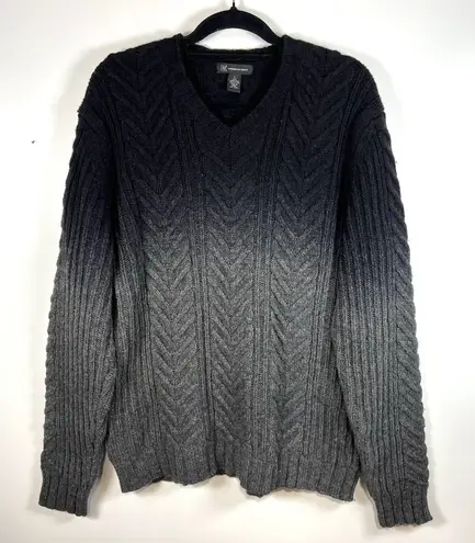 Inc International Concepts Lambswool Ombré Gray Black Sweater Size Large