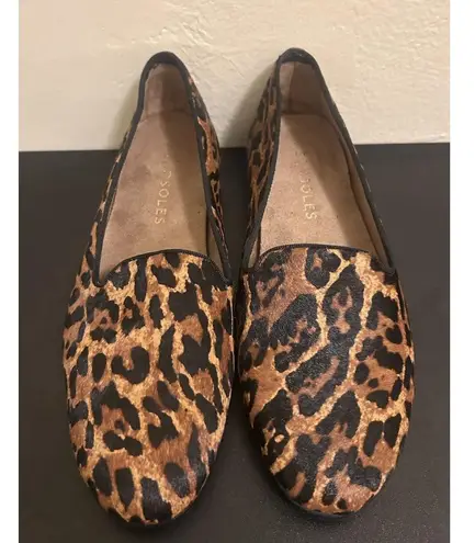 Aerosoles Women Leopard Print Shoe Size 7 Slip On Heels Calf Hair Comfort Office