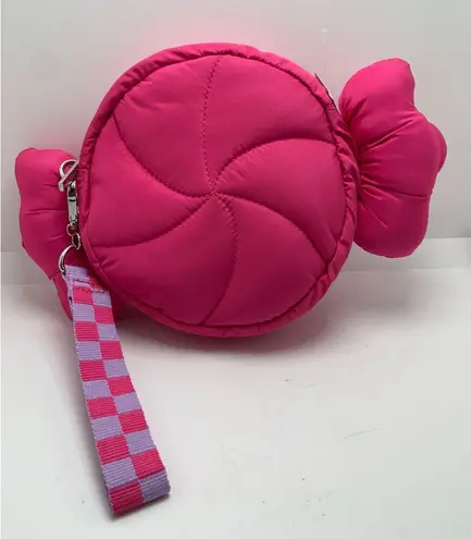 Candy Shaped Pink Padded Crossbody Bag With Detachable Strap