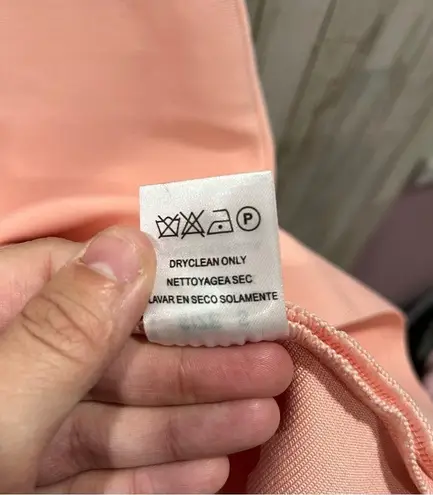 Pink Strapless Bodycon Fuzzy Feather Top Event Dress Knee Length Sexy