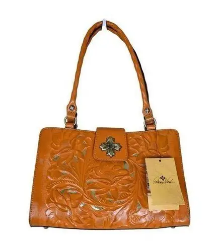 Patricia Nash Cut Out Collection Rosina Artisan Sun Yellow Leather Handbag NEW