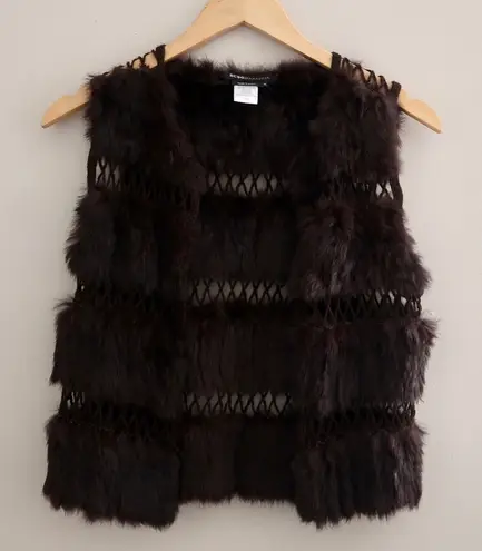 BCBGMAXAZRIA  Rabbit Fur Knit Vest | Y2K Luxury