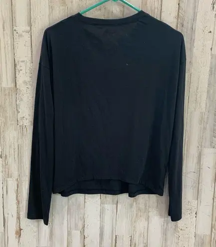 Reebok  Black Slightly Cropped Speedwick Long Sleeve Athletic Quick Dry Shirt