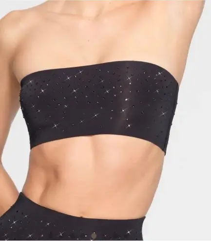 SKIMS x Swarovski Jelly Sheer Crystal Bandeau Bralette Onyx Black Medium M