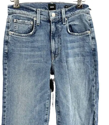 New Edwin Jeans Marley Wide Leg Ankle Womens Size 24 Organic Cotton Blue