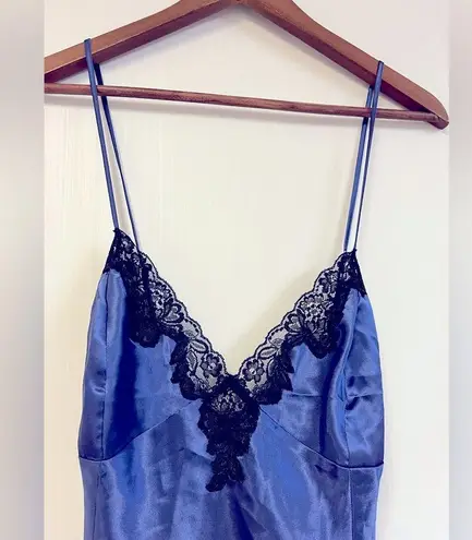 Frederick's of Hollywood Vintage Frederick’s of Hollywood Lace Trim Chemisier – Sapphire & Black, XL