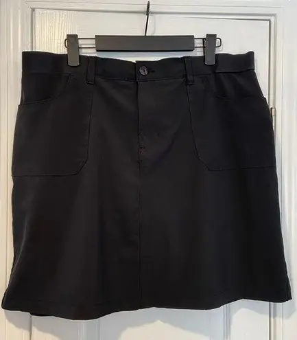 Riders By Lee Size 16 Black Pull On Athletic Attached Shorts Mini Skirt Skort