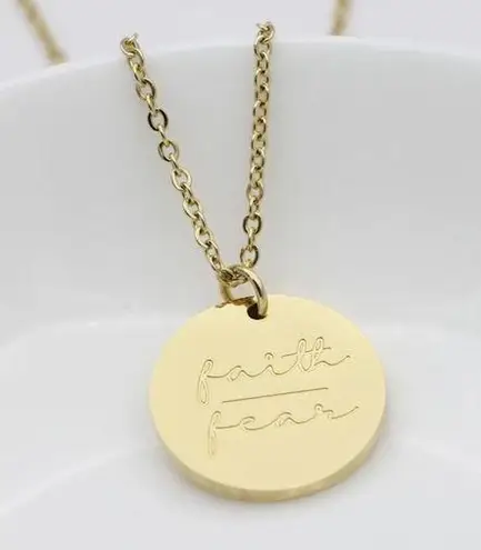 Faith Over Fear Necklace Silver