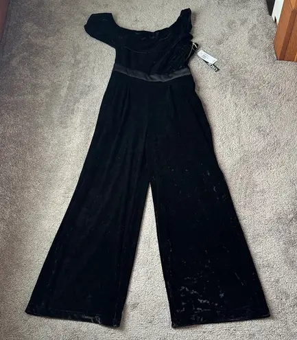XOXO  Black Velour Jumpsuit SIZE M - Image 1