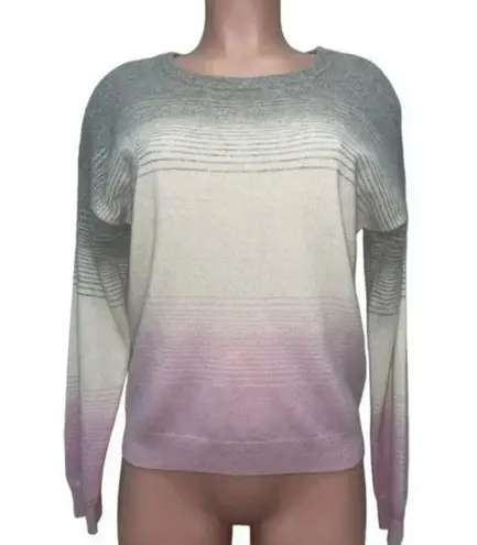 NWT Oversized Stitch and Needle Multicolor Ombre Cashmere Crewneck Sweater Size M