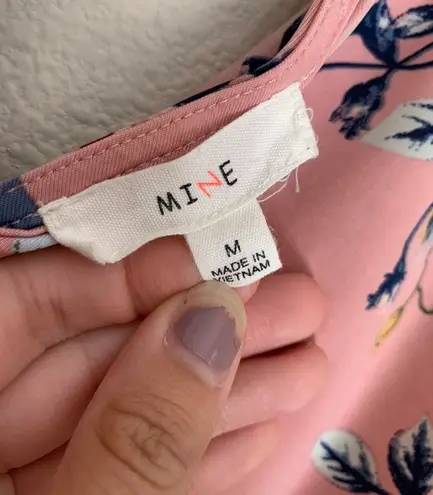 Mine Pink Floral V Neck Choker Tank Size M