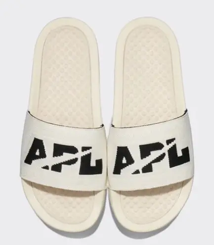 APL : Athletic Propulsion Labs Women's Big Logo Techloom Slide, Pristine/Black,11