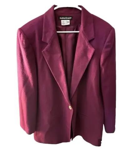 SAVANNAIII4 Vintage Wool Plum Magenta Plus Size Blazer Purple