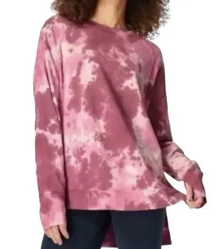 Sweaty Betty Pink Tie-Dye After Class Oversized Split Hem Pullover Sweatshirt M