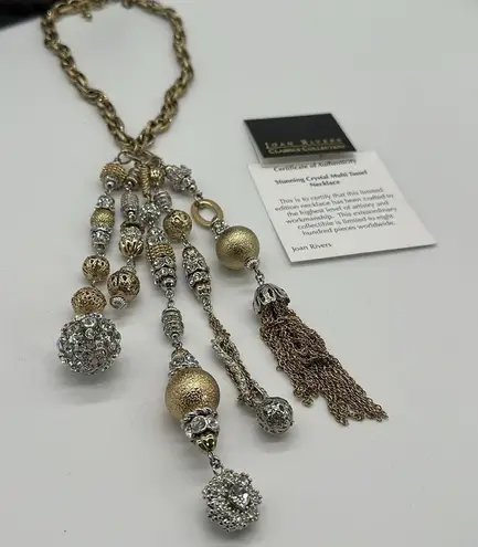 Joan Rivers Private Collection Stunning Crystal Multi Tassel Necklace