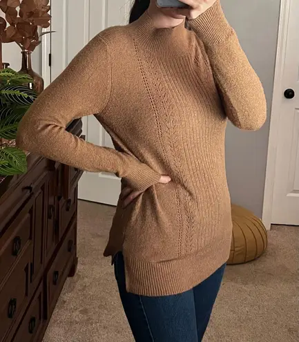 Old Navy Mock Neck Tan Sweater