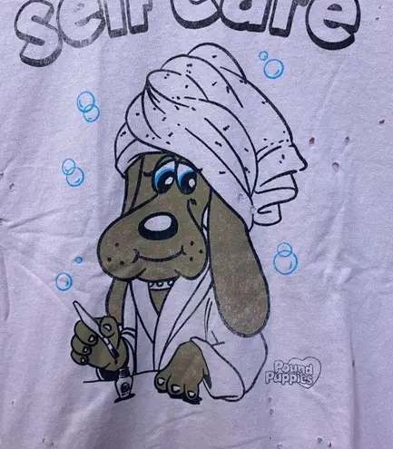 Self Care Dog Spa Distressed Pound Puppies TV Series Tee M/L