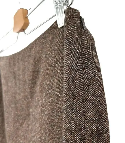 Ralph Lauren  Black Label Tweed Pencil Skirt in Brown Herringbone Size 10