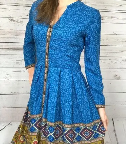 Hummingbird Boho Pleated Dress