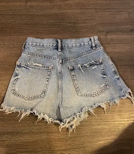 ZARA TRF High Rise Curved Denim Shorts