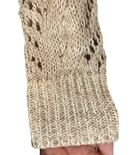 John + Jenn Brown Ombre Netted Long Sleeve Pullover Knit Sweater Women Sz SP