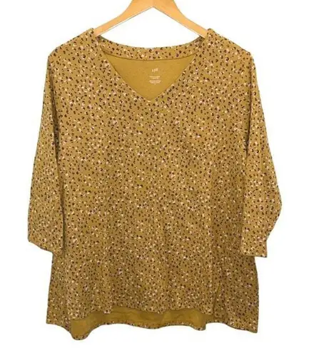 J. Jill Pima Cotton 3/4 Sleeve V