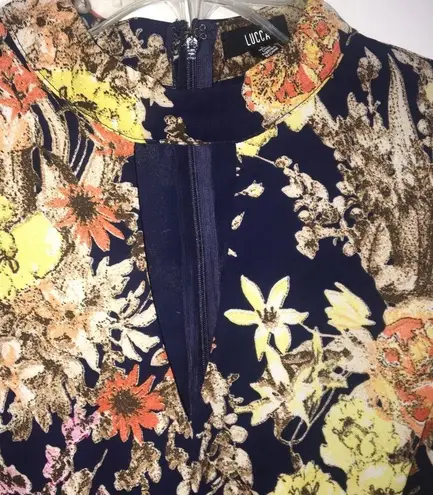 Lucca Couture Navy & Floral Romper Small