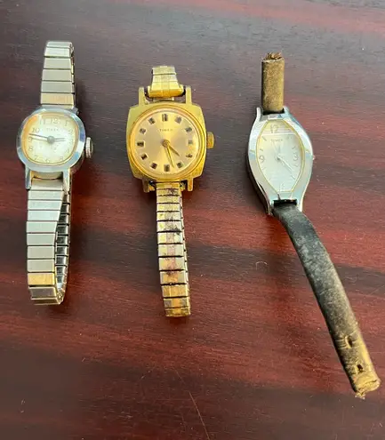 Timex VTG Times Watch Lot of 3 Untested Mexico USA