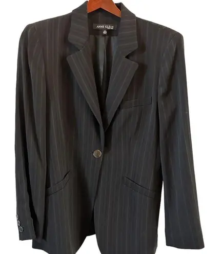 Anne Klein  New York  Blazer Black pin Stripe 12