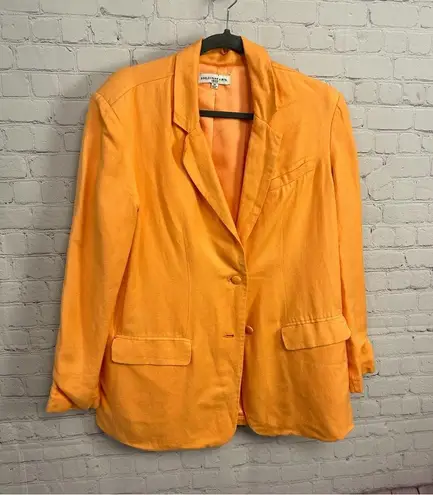 Ashley Parker x RTR stunning bold orange 2 button blazer linen blend Medium