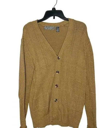 Oscar de la Renta Tan Button Front Classic Oversized Cardigan Sweater Size M