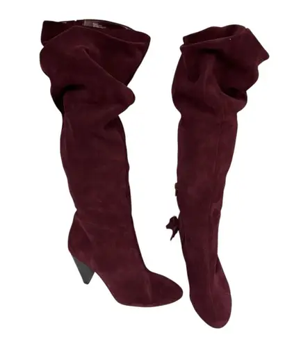 NWOT INC suede over the knee slouch boots Pink Size 6.5