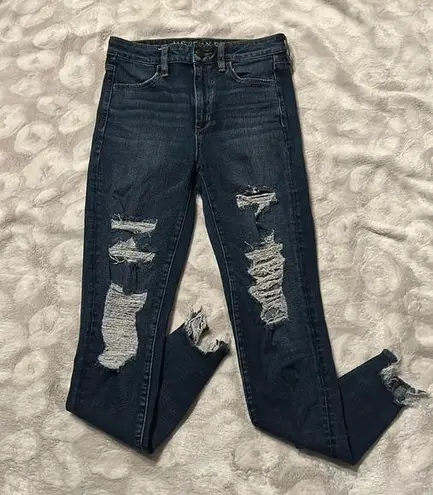 American Eagle  Super Hi Rise Jegging Distressed Super Super Stretch X Size 4