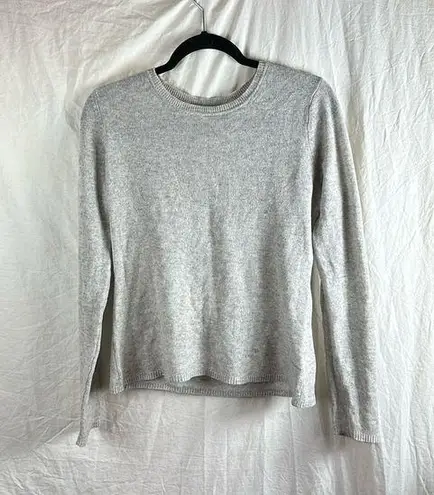 Adrienne Vittadini 2 Ply 100% Cashmere Crew Neck Soft Gray Sweater Size Large