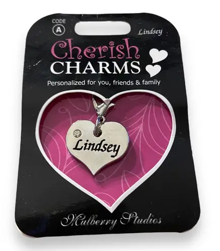 Cherish Charms LINDSEY Name Bracelet Charm Silvertone Silver Tone NEW Silver