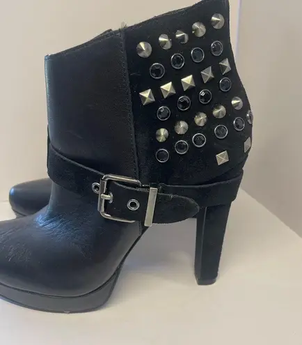 BCBGeneration Bcbg generation black studded embellished ankle boots western biker women’s 7