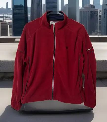 Vintage 90s Wilson Full Zip Athletic Fleece Hoodie Red Jacket