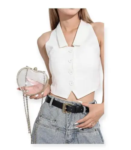 SOTM ❤︎︎ Heart Shaped Clear Acrylic Evening Clutch Bag ❤︎︎ Gold Chain Strap ❤︎︎