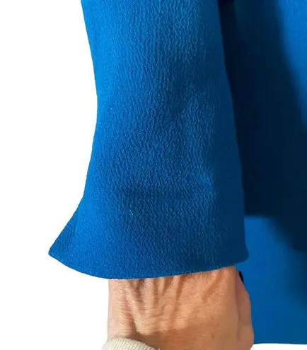 Nina McLemore Blue Button Front Jacket 100% Wool Women Sz 0