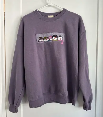 Lee Oversized Vintage Purple Snowmen Crewneck