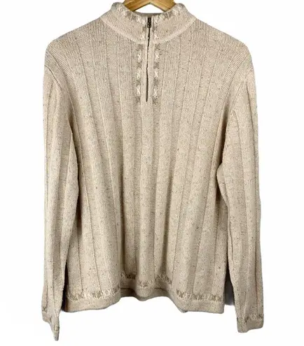 Woolrich Ramie and Wool Blend Quarter Zip Sweater
