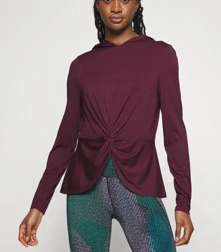 Sweaty Betty Maroon Hooded Long Sleeve Active Shirt Pullover Size 10 Tori